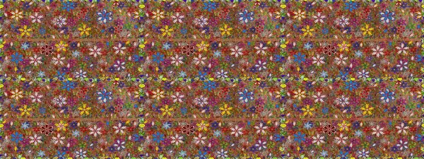 Klasik çiçek tasarımı elementleri. Kahverengi ve kırmızı kıvırcık çiçekler kahverengi ve kırmızı renklerde şekillenir. Raster illüstrasyonu.