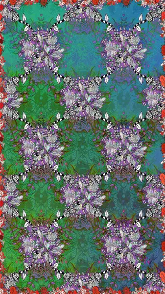 Raster deseni. Organik elementler. Suluboya etkisi. Botanik kusursuz desen.