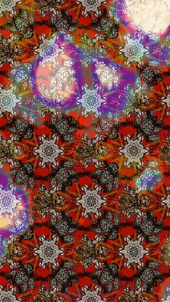 Güzel kumaş deseni. Düz Çiçek Elementleri Tasarımı. Karalama çiçeği. Raster illüstrasyonu. Zentangle soyut çiçekleri. Renkli Bahar Teması çizim şablonu.