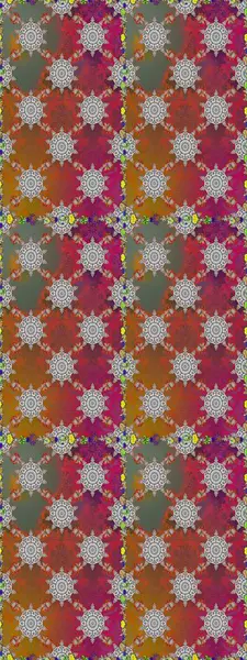 Düz Çiçek Elementleri Tasarımı. Raster Illustrasyon 'da moda olmayan çiçek deseni. Renkli Yaz Temalı Kusursuz Arkaplan. Kahverengi renkte çiçekler.