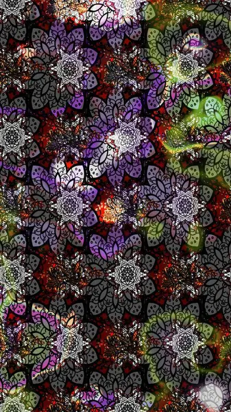 Etnik Mandala süsü. Raster Henna dövme stili. Kızılderili desenli desenli desenli şal deseni. Tekstil, tebrik kartı, boyama kitabı, telefon kılıfı baskısı için kullanılabilir.