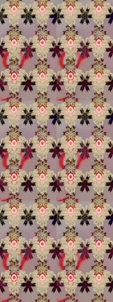 Şirin çiçekli eskiz deseni ve bej ve gri renkli yapraklar, suluboya çiçek deseni, duvar kağıdı, kart veya kumaş için fayanslı. Raster illüstrasyonu.