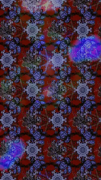 Şirin çiçekli eskiz deseni ve kahverengi renkli yapraklar, suluboya çiçek deseni, duvar kağıdı, kart veya kumaş için fayanslı. Raster illüstrasyonu.