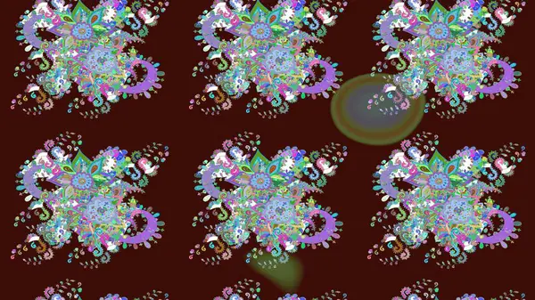 Kahverengi renkte çiçek eskizi. Raster illüstrasyonu. Çiçek deseni. Kahverengi renkli çiçekler. Şatafatlı bahar bahçesi dokusu.