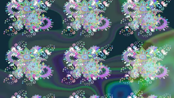 Nazik, sevimli çiçek arkaplanı. Çiçekli karalama şeklinde Raster çiçek deseni. Mavi renkte çiçekler.