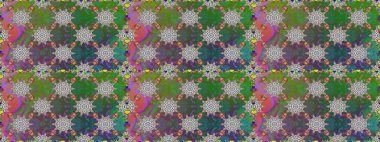 Kusursuz çiçek deseni duvar kâğıdı olarak kullanılabilir. Raster illüstrasyonu. Yeşil renkte çiçekler.