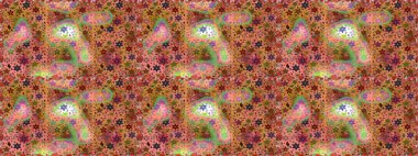 Güzel kumaş deseni. Raster suluboya deseni, narin çiçekler, turuncu ve kahverengi çiçekler, tebrik kartı şablonu..