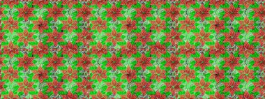 3 boyutlu çiçekler, pürüzsüz. Raster illüstrasyonu. Yeşil ve turuncu renklerde.