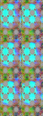 Düz Çiçek Elementleri Tasarım Raster illüstrasyonu. Çiçekli, suluboya desenli kusursuz çiçek deseni. Mavi ve gri renkte çiçekler. Renkli Bahar Teması: Kusursuz Arkaplan.