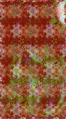 Kahverengi renkli çiçekler. Çiçek süsü ile kusursuz desen. Raster illüstrasyonu.