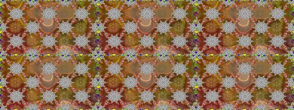 Kahverengi ve gri renklerde. Çiçek buketleriyle klasik tarzda kusursuz desenler. Raster illüstrasyonu.