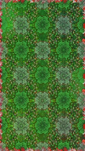 Çiçekli karalama şeklinde Raster çiçek deseni. Yeşil ve kahverengi renkli çiçekler. Nazik, narin çiçek arkaplanı.