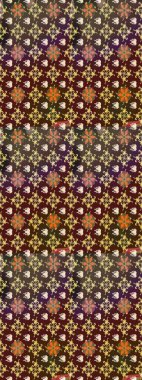 Renkli Bahar Teması eskiz kalıbı. Kahverengi ve mor renkli çiçekler. Güzel çiçek deseni. Düz Çiçek Elementleri Tasarımı.