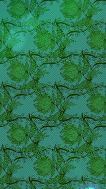 Suluboya, elle çizilmiş. Yeşil ve mavi renkli yapraklı yabani çiçekler. Eskiz arkaplan modeli. Raster illüstrasyonu.