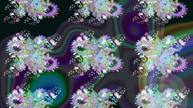 Gri renklerde. Raster illüstrasyonu. Çiçekli güzel suluboya desen.