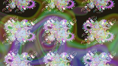 Renkli Bahar Teması eskiz kalıbı. Çiçek desenli eskiz, yaz çiçekleri. Yeşil renkli çiçekler. Düz Çiçek Elementleri Tasarımı.