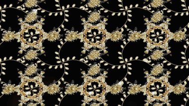 Siyah renkli çiçekler. Kumaş desenli papatya çiçekleri ayrıntıları.