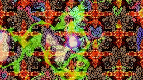 Raster illüstrasyonu. Kahverengi renklerde. Kahverengi renkte kahverengi papatya deseni.