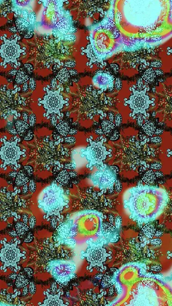 Düz Çiçek Elementleri Tasarımı. Renkli Bahar Teması eskiz kalıbı. Raster illüstrasyonu. Taslak desenli, modaya uygun kumaş deseni. Şirin çiçek elementleri..