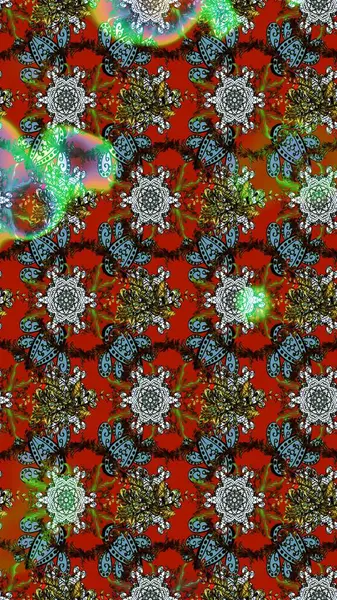 Taslak desenli, modaya uygun kumaş deseni. Raster illüstrasyonu. Düz Çiçek Elementleri Tasarımı. Şirin çiçek elementleri. Renkli Bahar Teması çizim şablonu.