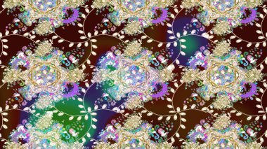 Yazdır. Düz Çiçek Elementleri Tasarımı. Güzel eskiz şekli. Güzel kumaş deseni. Raster çiçekli arka plan. Renkli Yaz Teması çizim şablonu.