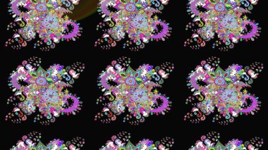 Raster deseni. Çiçekli çiçek deseni, suluboya. Süslü kumaş deseni.