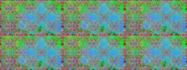 Blossom lilies seamless background. Amazing collage paradise style for floral design. Bright floral collage blossom flowers green and blue.