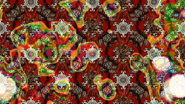 Raster illüstrasyonundaki çiçek desenli çizim. Kahverengi renkli çiçekler. Renkli Bahar Teması eskiz kalıbı. Düz Çiçek Elementleri Tasarımı.