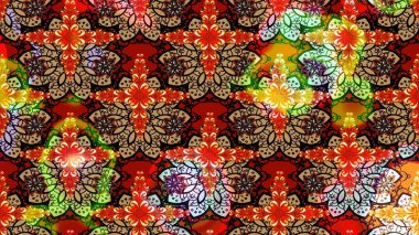 Raster düz çiçek çizim deseni. Hediye ambalaj kağıdı, tebrik kartları, posterler ve pankart tasarımı. Kırmızı renkte çiçekler.