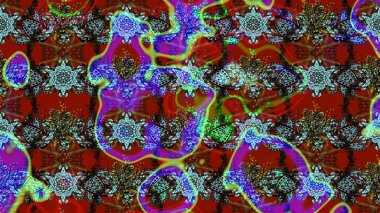 Küçük çiçekli yay deseni çiz. Raster illüstrasyonu. Suluboya stilinde kırmızı renkler üzerine.