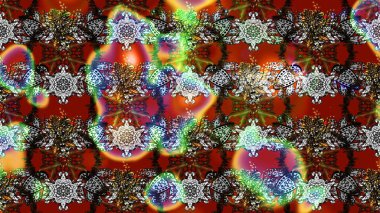 Çiçekli karalama şeklinde Raster çiçek deseni. Kahverengi renkte yaz çiçekleri. Raster illüstrasyonu.