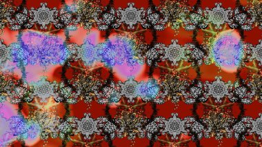 Raster illüstrasyonundaki çiçek desenli çizim. Güzel kumaş deseni. Renkli Bahar Teması eskiz kalıbı. Düz Çiçek Elementleri Tasarımı.