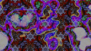 Raster çiçek desenleri çiziyor. Vadinin çiçekleri menekşe renklerinde.