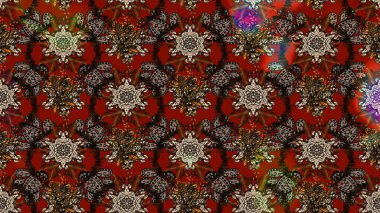 Parlak çiçekli kolaj çiçekleri kahverengi. Çiçekli zambakların eskiz geçmişi. Çiçek tasarımı için inanılmaz kolaj cennet tarzı..