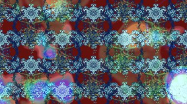 Çiçek ve yapraklı çiçek deseni. Küçük çiçekli şirin bir desen. Raster illüstrasyonu.