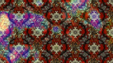 Kahverengi renkli şirin çiçek deseni. Raster Modaya uygun kumaş deseni. Renkli Bahar Teması eskiz kalıbı. Düz Çiçek Elementleri Tasarımı.