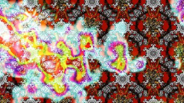 Raster çiçek desenli çiçek deseni, yapraklar, dekoratif elementler, sıçrama, lekeler, el çizimi kontur çizgileri ve Doodle çizim stili, grafik raster çizim çizimi.