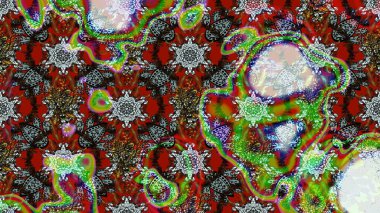 Raster illüstrasyonundaki çiçek desenli çizim. Gri renkli çiçekler.