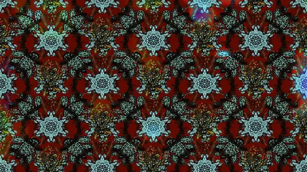 Çiçek desenli çizim. Raster illüstrasyonu. Asya tekstil tarzında. Siyah renkli çiçekler. Raster illüstrasyonu.