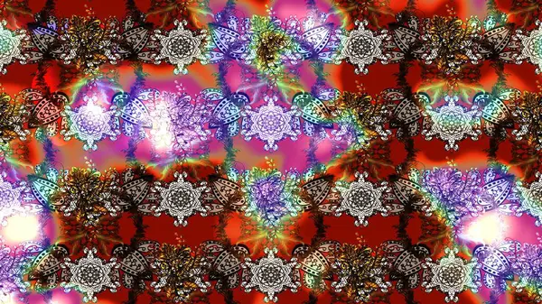 Raster illüstrasyonundaki çiçek desenli çizim. Suluboya tarzında kahverengi renkte çiçekler.