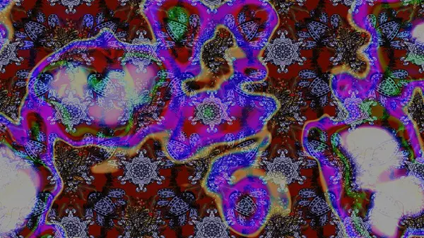 Raster çiçek desenleri çiziyor. Vadinin çiçekleri menekşe renklerinde.