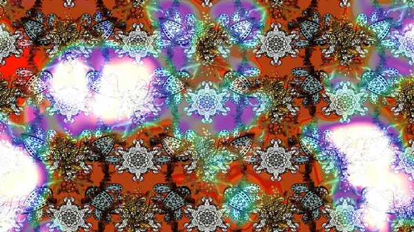 Motley illüstrasyonu. Küçük renkli çiçekler. Küçük çiçekte güzel bir desen. Moda baskıları için zarif bir şablon. Tarafsız çiçekli bahar çiçekleri.