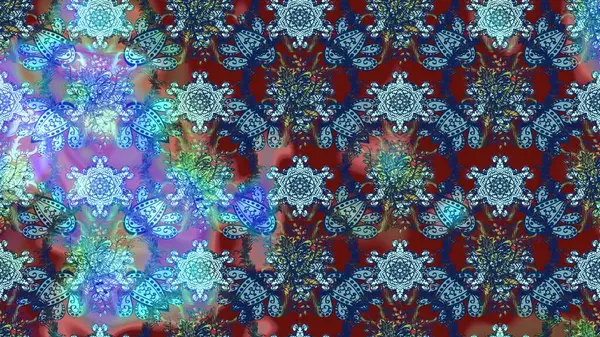 Elle çizilmiş çiçek desenli Raster çizimi. Tekstil, kumaş, ambalaj, hatıra defteri için hoş bir çiçek arkaplanı. Çocuksu tasarım. Mavi arkaplanda.