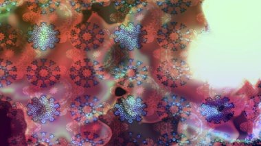 Varicolobrown Raster çizimi. Bir sürü kahverengi ve soyut çiçekli tropik eskiz deseni. Küçük çiçekte sevimli çiçek deseni var..