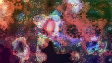 Raster illüstrasyonundaki çiçek desenli çizim. Kahverengi renkli çiçekler. Renkli Bahar Teması eskiz kalıbı. Düz Çiçek Elementleri Tasarımı.