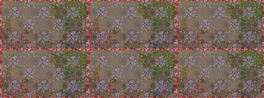 Süslü kumaş deseni. Renkli Bahar Temalı Kusursuz Arkaplan. Düz Çiçek Elementleri Tasarımı. Raster illüstrasyonunda kusursuz çiçek deseni.