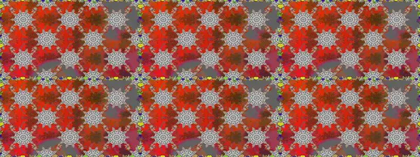 Düz Çiçek Elementleri Tasarımı. Raster Illustrasyon 'da moda olmayan çiçek deseni. Renkli Yaz Temalı Kusursuz Arkaplan. Gri ve kahverengi renkte çiçekler.