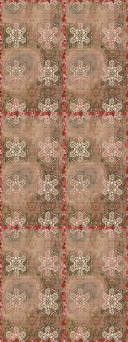 Raster dikişsiz çiçek deseni. Vadinin çiçekleri bej ve kahverengi renklerde.