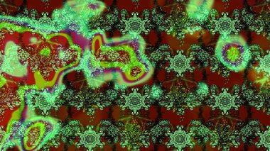 Küçük yeşil çiçeklerle oldukça eski bir besin torbası deseni. Tekstil, kumaş, kapaklar, duvar kağıtları, baskı, paket, koleksiyon defteri, örgü, dekupaj için çiçek arkaplanı..