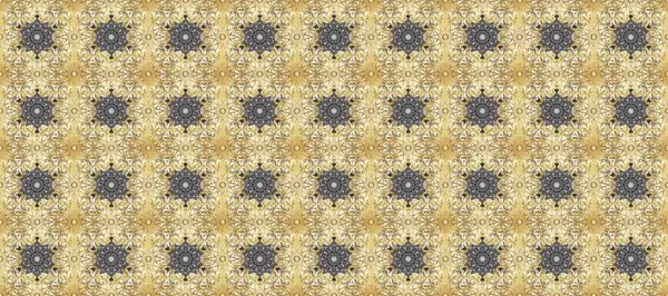 Kına dövmeli süs çiçekleri, altın çıkartmalar, mehndi ve yoga tasarımı, kartlar ve parmak izleri. Bej, nötr ve gri renkte desen. Raster altın mehndi kusursuz desen.